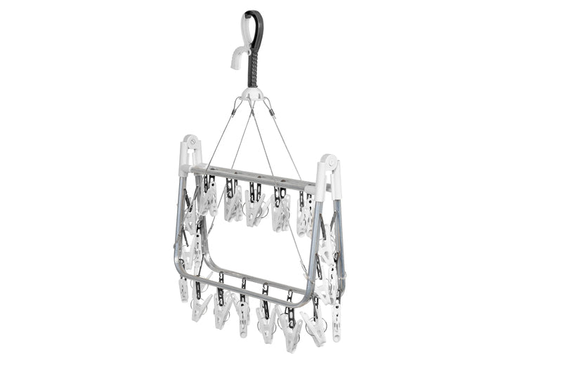 Uscător de rufe cu 32 de carlige si cadru din aluminiu - EvoNomad