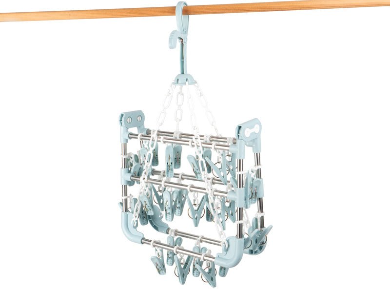 Uscator de rufe Olli 30 console, cadru din aluminiu, albastru deschis - EVONomad