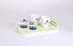 Uscator de vase din silicon - 37 x 31 x 6/13 cm - alb/lai - EVONomad