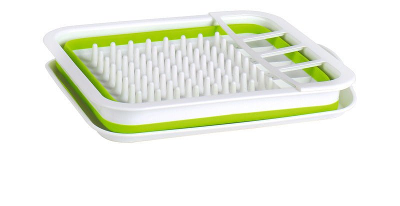 Uscator de vase din silicon - 37 x 31 x 6/13 cm - alb/lai - EVONomad