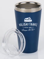 Vacuum HOLIDAY TRAVEL cu capac, inox, 450ml, albastru - EVONomad