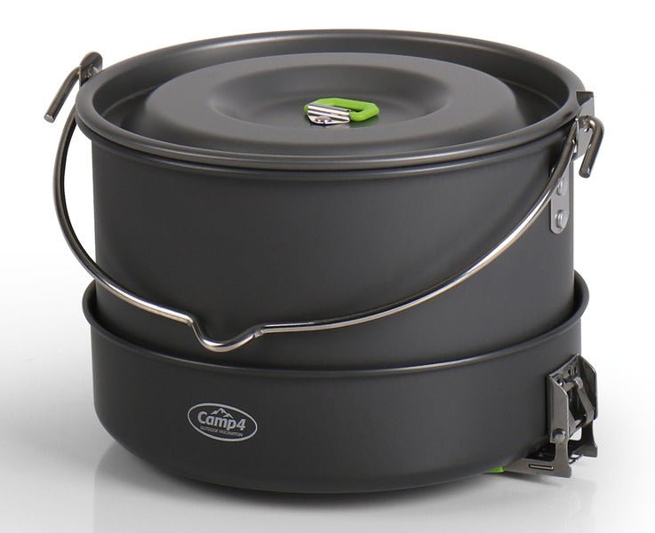 Vase de gatit pentru camping Elite L - Set de oale din aluminiu din 5 piese - EVONomad