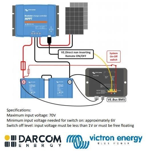 VE.Direct non inverting remote on - off cable - EVONomad