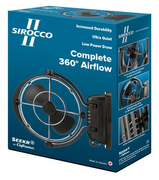 Ventilator Sirocco II 12 / 24 V - Negru - EVONomad